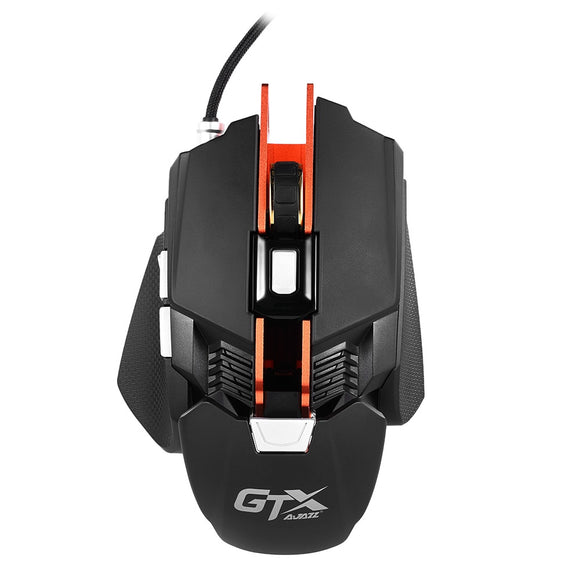 A-JAZZ GTX E-sport Gaming Mouse 4000DPI USB Wired Mechanical Mouse 7 Button Replaceable Palm Rest Adjustable Breathing LED Light